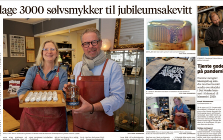 Arvesølvet fra Det Norske Brenneri i lokal jubileumsdrakt